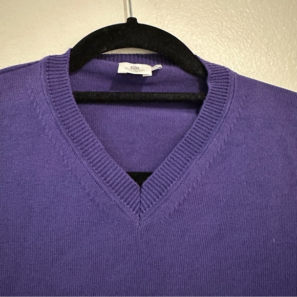 Sunspel England Purple Knit Sweater Classic Long Sleeve Pullover - Picture 4 of 5